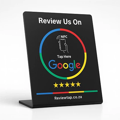 What is a NFC Google review stand?